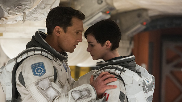 Matthew McConaughey and Anne Hathaway in <i>Interstellar</i>